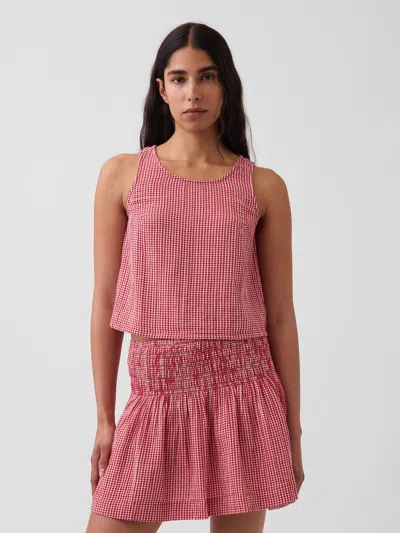 Gap Cotton Gauze Racer Shell Tank Top In Red
