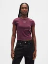 Gap Cotton Jersey Crop Logo T-shirt In Purple