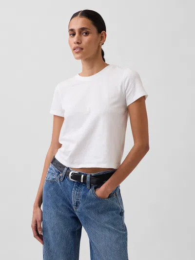 Gap Cotton Jersey Crop T-shirt In White