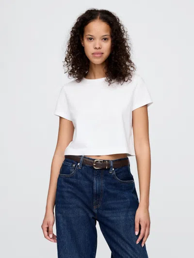 Gap Cotton Jersey Cropped T-shirt In Fresh White