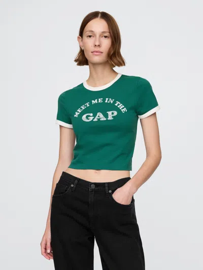 Gap Cotton Jersey Logo Baby T-shirt In Balsam Tree Green