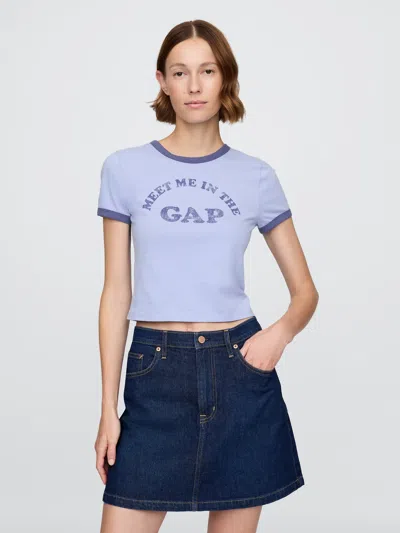 Gap Cotton Jersey Logo Baby T-shirt In Distant Blue