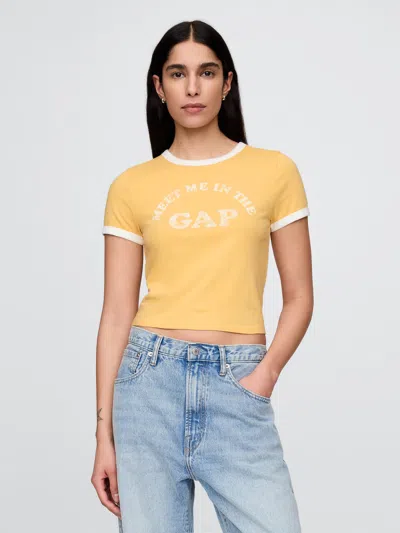 Gap Cotton Jersey Logo Baby T-shirt In French Almond Yellow