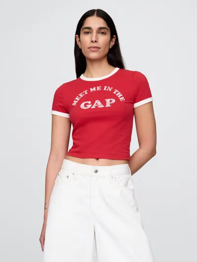 Gap Cotton Jersey Logo Baby T-shirt In Modern Red