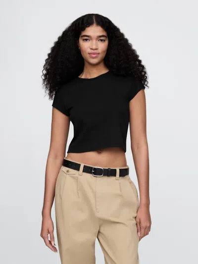 Gap Cotton Jersey Shrunken T-shirt In Black