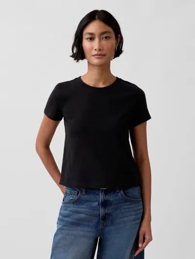 Gap Cotton Jersey Shrunken T-shirt In Black