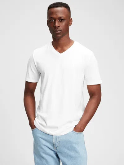 Gap Cotton Classic V T-shirt In Optic White