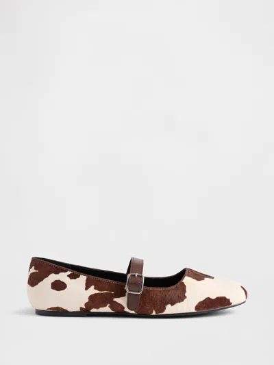 Gap Cow Print Ballet Flats In Multi