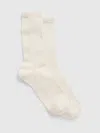 Gap Organic Cotton Crew Socks In Ivory Frost