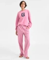Gap Crewneck Pajama Top Striped Pajama Pants In Multi