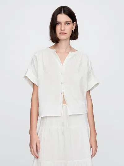 Gap Crinkle Gauze Dolman Shirt In Off White