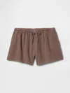 Gap Crinkle Gauze Easy Shorts In Arrow Brown