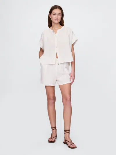 Gap Crinkle Gauze Easy Shorts In Off White
