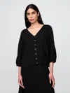 Gap Crinkle Gauze Embroidered V-neck Top