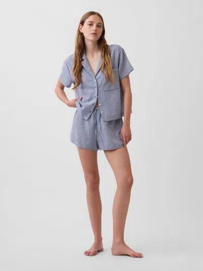 Gap Crinkle Gauze Pj Shorts In Blue
