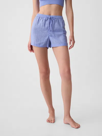 Gap Crinkle Gauze Pj Shorts In Shirting Blue