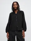 Gap Crinkle Gauze Shirt In Black