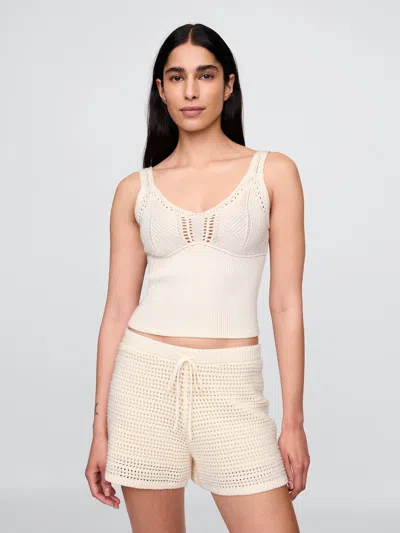 Gap Crochet Cropped Sweater Tank Top