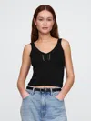 Gap Crochet Cropped Sweater Tank Top