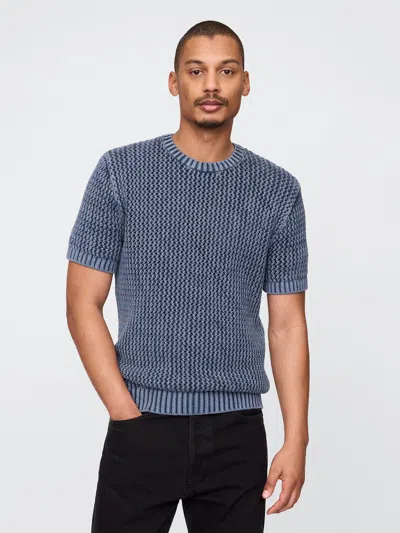 Gap Crochet Mesh Crewneck T-shirt In Blue