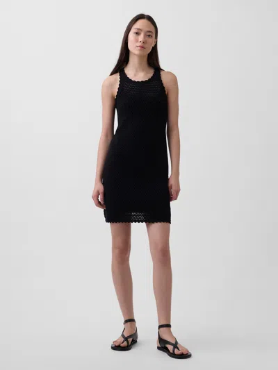 Gap Crochet Mini Dress In Black
