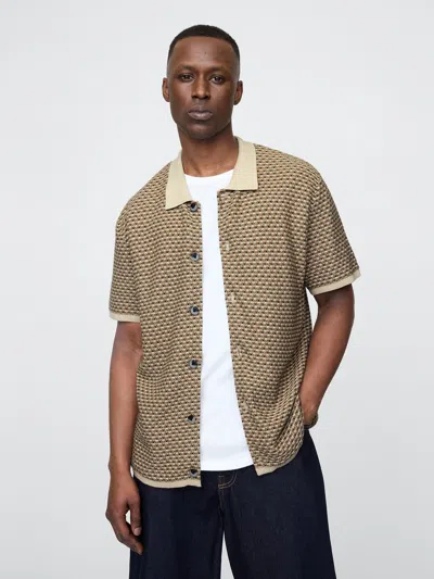 Gap Crochet Sweater Shirt In Khaki
