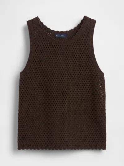 Gap Crochet Tank Top In Brown