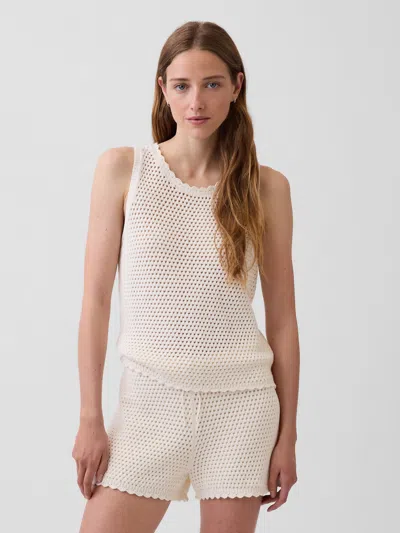 Gap Crochet Tank Top In White