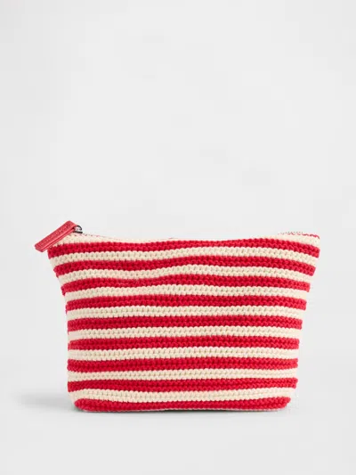 Gap Crochet Zip Pouch In Red