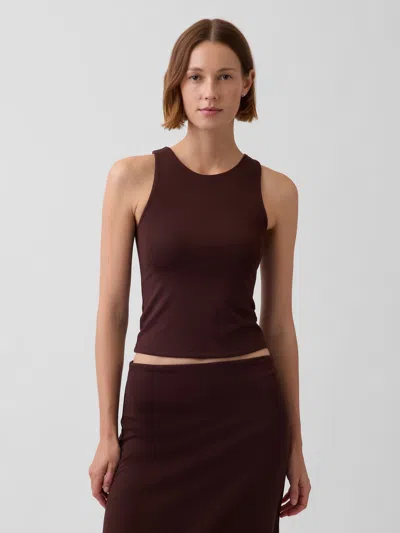 Gap Crop Halter Tank Top In Burgundy