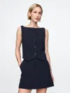 Gap Cropped Bistretch Boatneck Vest In Navy Blue