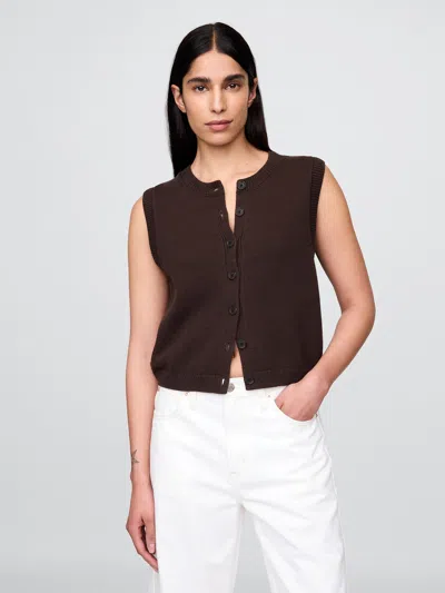 Gap Cropped Cardigan Sweater Vest