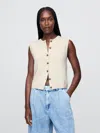 Gap Cropped Cardigan Sweater Vest