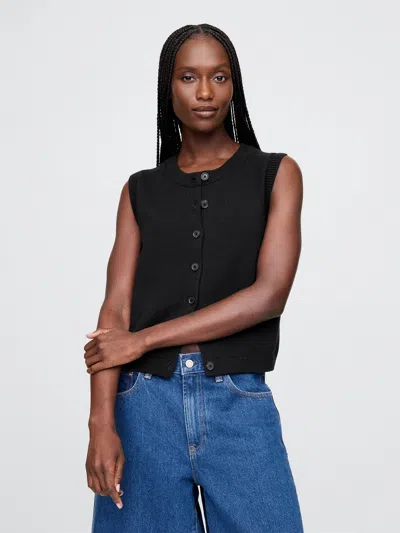 Gap Cropped Cardigan Sweater Vest