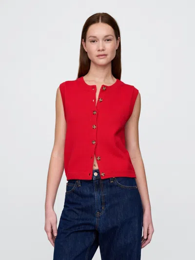 Gap Cropped Cardigan Sweater Vest