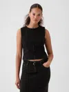 Gap Cropped Denim Shell Tank Top In Black Wash