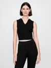 Gap Cropped Rib Sweater Tank In Black
