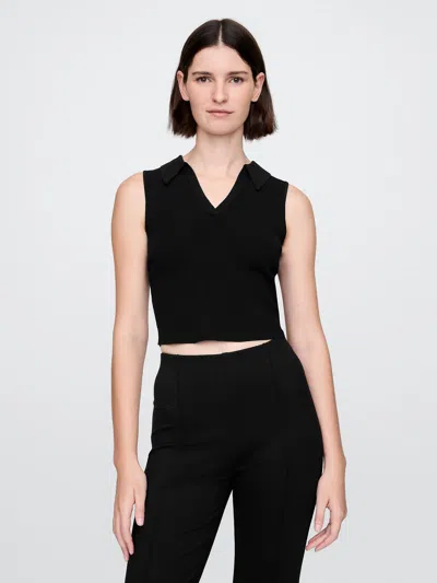 Gap Cropped Rib Sweater Tank In Black