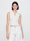 Gap Cropped Rib Sweater Tank In Off White