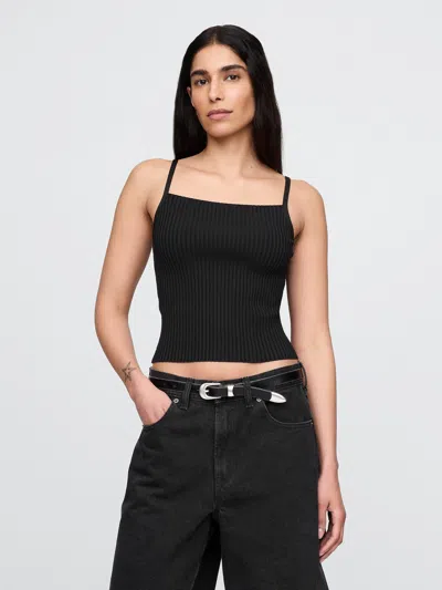 Gap Cropped Rib Tank Top In Black
