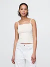 Gap Cropped Rib Tank Top In Off White
