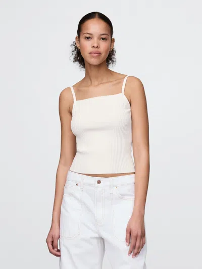 Gap Cropped Rib Tank Top In Off White