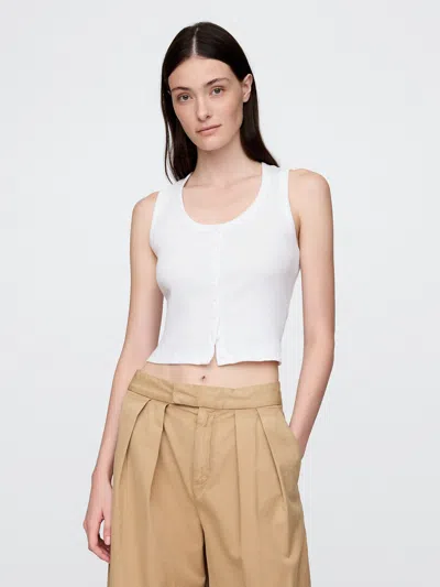 Gap Cropped Rib Top In Fresh White
