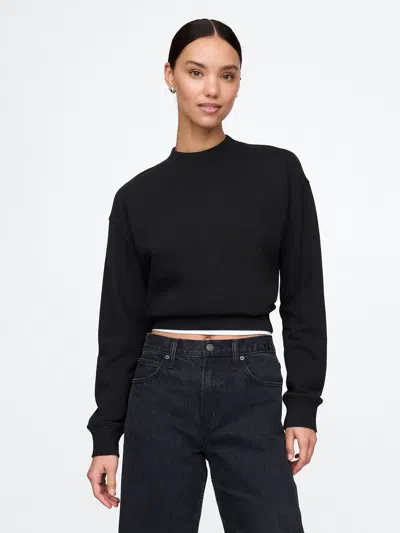 Gap Cropped Sweatshirt In Black
