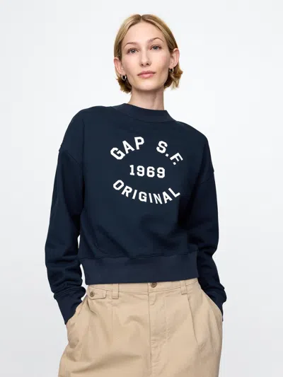 Gap Cropped Sweatshirt In Blue