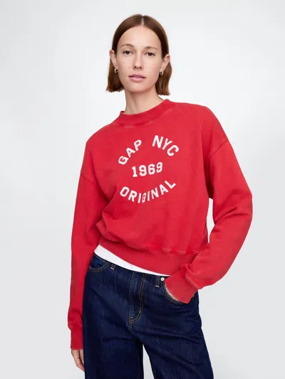Gap Cropped Sweatshirt In Modern Red