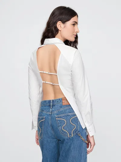 Gap × Cult Gaia Backless Classic Shirt In Off White