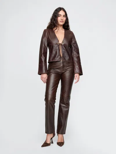 Gap × Cult Gaia Leather Pants In Woodsy Brown