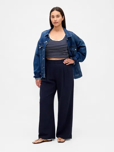 Gap Curvy 365 High Rise Pleated Trousers In Blue