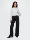 Shop Gap Curvy High Rise Stride Wide-leg Jeans In Black